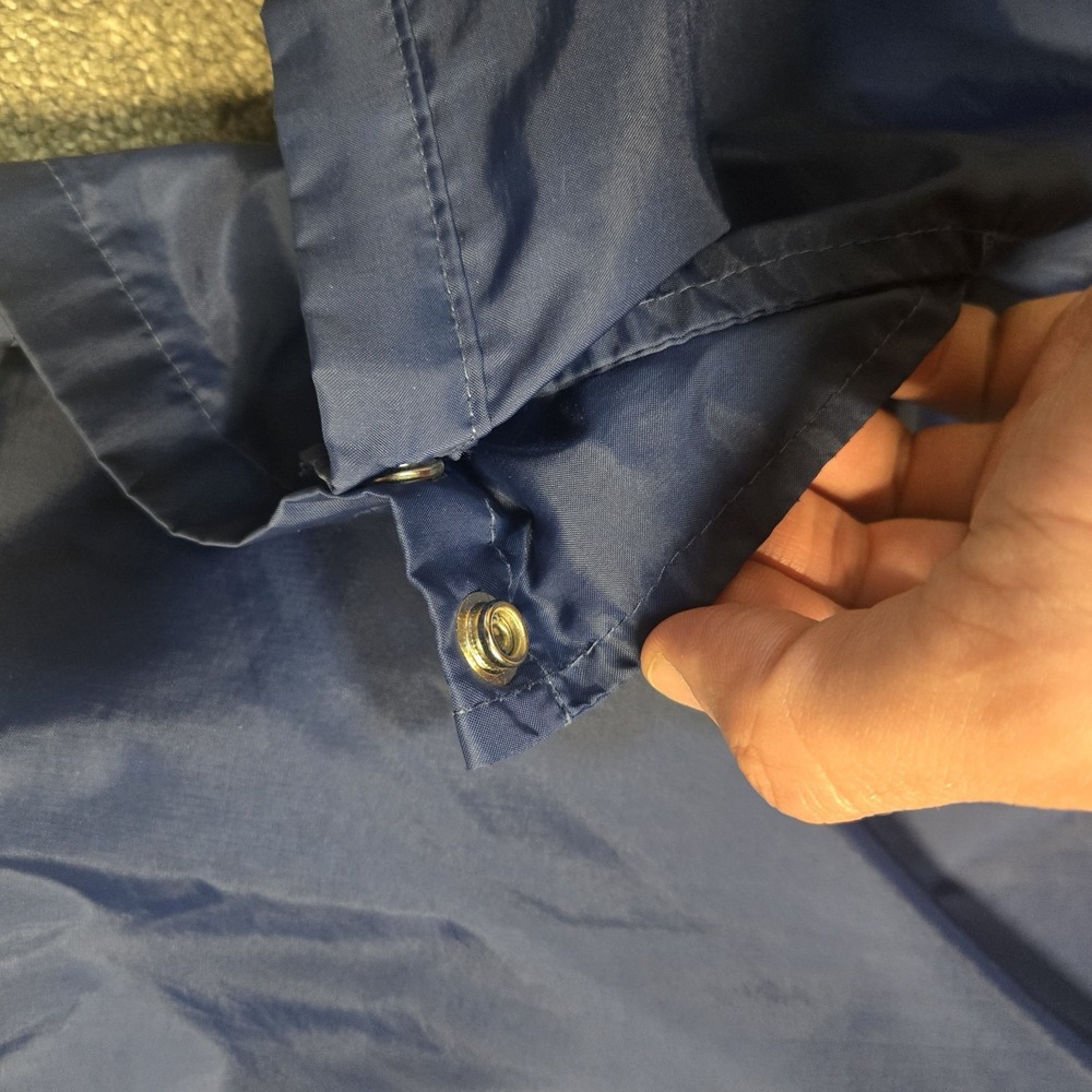 Vintage Dunlop Windbreaker Jacket Men's Size L‎ Navy Blue Short Sleeve Zip Up... - Picture 7 of 16